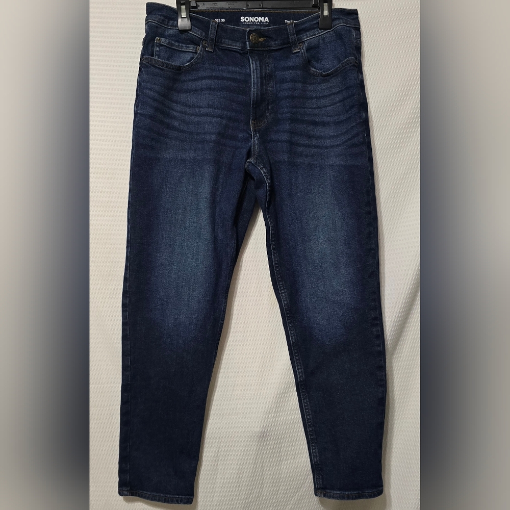 Sonoma Men's Deep Indigo Athletic Jeans